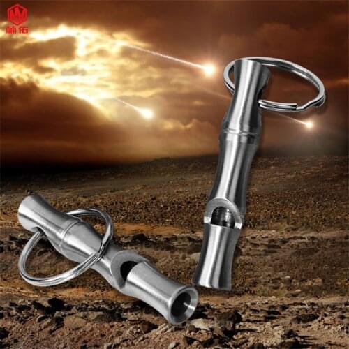 1PCS Outdoor Sports Camping Hunting Survival Stainless Steel Lifesaving Emergency SOS Whistle Pocket Whistle