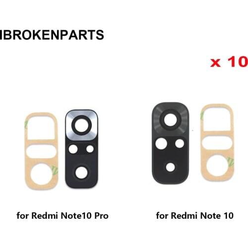 10pcs Back Camera Glass for Redmi Note 8 9 10 10pro 10s 7 Pro 9 9A 9C 8T Rear Camera Cover Lens Holder Repair Replacement Parts