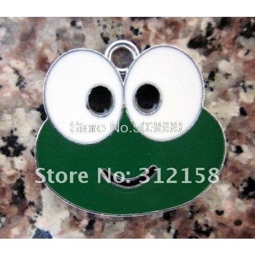 100Pcs/Lots Alloy Metal Frog charms connector enamel charms key charms 26x24.5mm bead bead