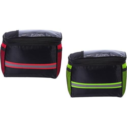 2x Waterproof Bike Handlebar Bag Travel Mountain Front Storage Pouch