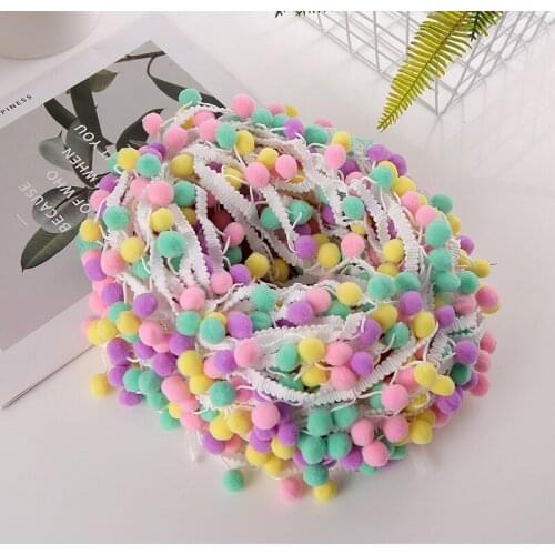 4-Color Stretch Wool Ball Lace Diy Handmade Sewing Accessories Clothing Bag Pillow Lace Fabric Accessories Decoration 30M 1.5CM