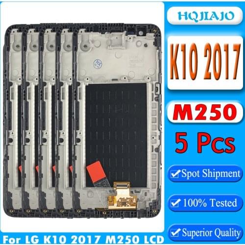 5 Piece/lot LCD For LG K10 2017 M250 M250N M250E LCD Display Touch Screen Digitizer Assembly For LG K10 M250DS LCD with frame