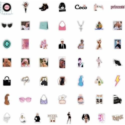 50pcs Fashion 2021 model trend romance Stickers For Suitcase Skateboard Laptop Luggage Fridge Phone Car Styling Sticker