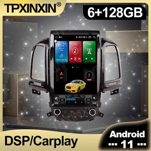 128GB Tesla IPS Touch Screen Android Car Radio For Hyundai Santa fe 2006 - 2012 Multimedia Video DVD Player Navigation GPS 2 din