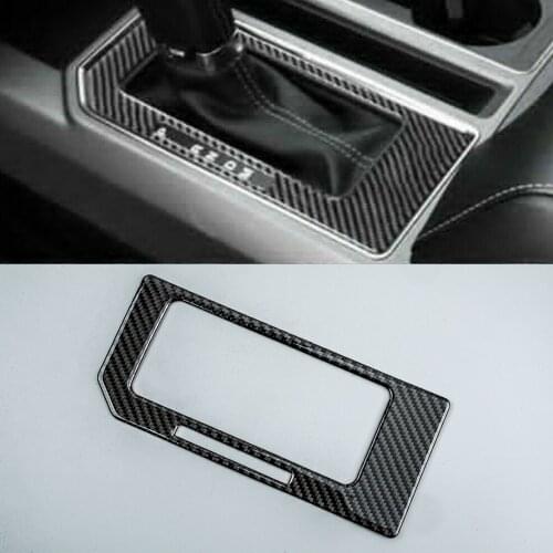 Carbon Fiber Central Console Gear Shift Panel Cover Trim without LDW Hole Fit for Ford F150 2015 2016 2017 2018 2019 2020 LHD