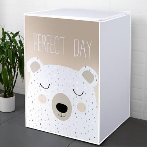 Bear Print Washing Machine Cover Dust Cover Clean Waterproof Dust Cover Cute Cartoon Dryer Dust Cover Household Goods