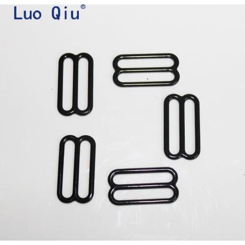 Luo Qiu 20mm black 8 Bra underwear Metal&plastic buckle Brassiere clasp nylon coated metal bra adjustable buckles (500 pcs/lot)