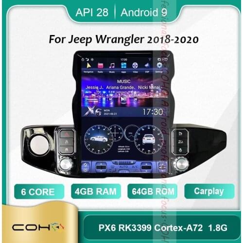 COHO For Jeep Wrangler 2018-2020 Android 10.0 Octa Core 4+64G Car Multimedia Player Stereo Receiver Radio