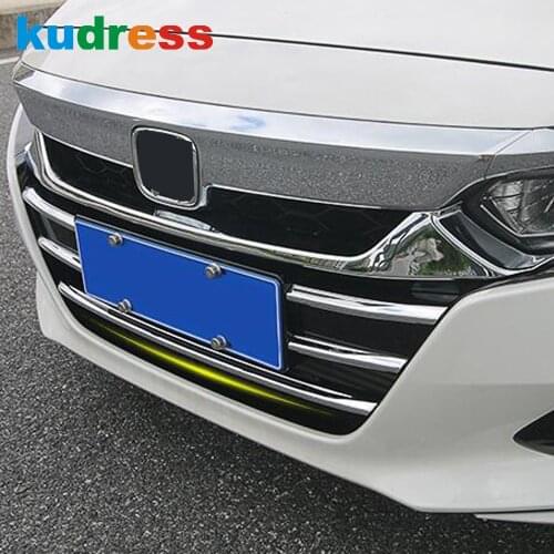 For Honda Accord 2018 2019 2020 ABS Chrome Front Grille Grills Cover Trim Decoration Moulding Strips Car Styling Accessories