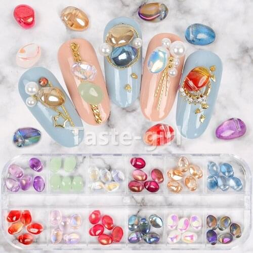 12 Grid Mixed Style Nail Art Decorations Rhinestones Accesoires Nails Design Jewelry Flower Manicure Nail Charms ST