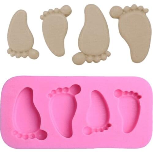 Baby Pink Foot 3D Silicone Mold Silicone Mold Cake Decoration Fondant Mould Cute Child Foot Molds Baking Tools