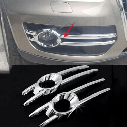 For 2008 2009 2010 2011 2012 Audi Q5 ABS Chrome Exterior Trim Front Fog Light Lamp Covers Decoration