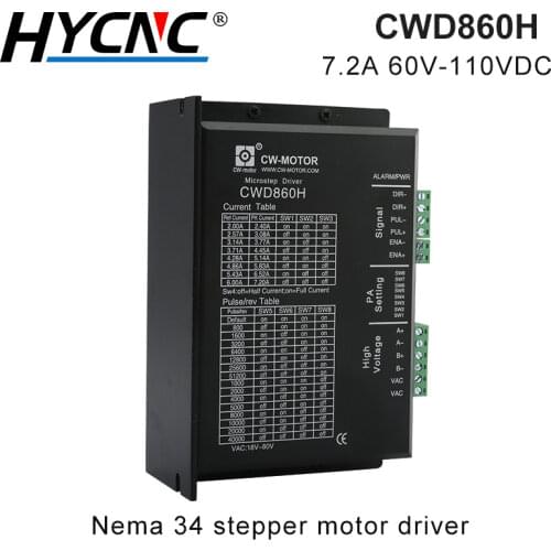 2 Phase Stepper Motor Driver CWD860H 7.2A 60-110vdc / 40-80vac Nema 34 Motor CNC Driver Engraving Spindle Motor Driver
