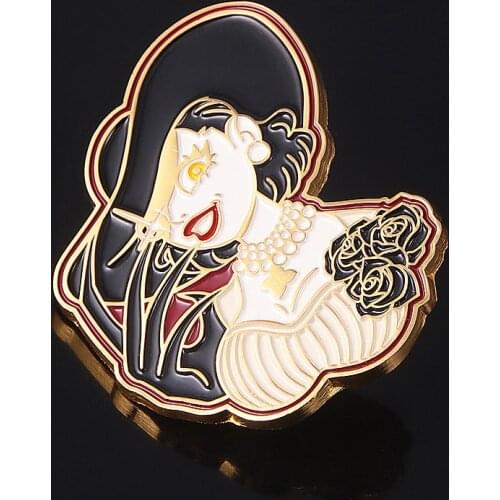 Alcina Dimitrescu Enamel Brooch Game R Evil 8 Village Lady Dimitrescu Cartoon Badge Brooch Women Men Cosplay Accessory