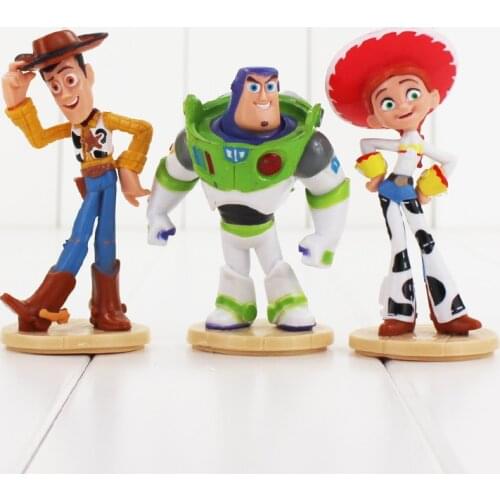 3pcs/Lot 8cm Toy Story Figure Toys Woody Buzz Lightyear Jessie Model Dolls Gift for Children