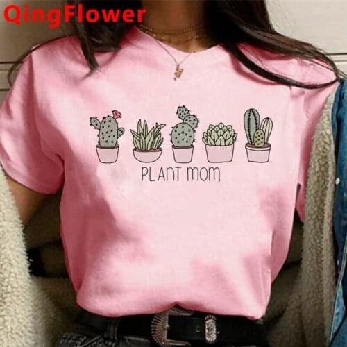 Cute Cactus Anime Harajuku Streetwear T-shirt Women Small Fresh Korean Style Tshirt Aesthetic 90s T Shirt Graphic Top Tee Female