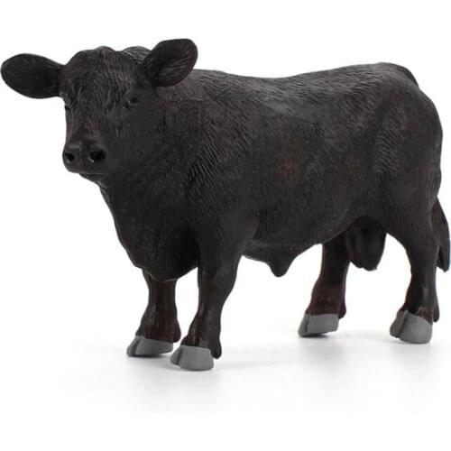 Simulation Animal World Model Figure Doll Kids Toys Black Angus Bull Learn Animals Toys Pasture Farming Interesting Ornaments