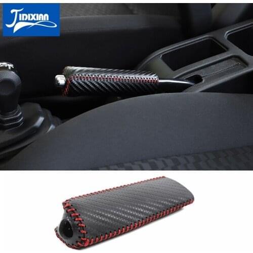 MOPAI Handbrake Grips for Suzuki Jimny JB74 Leather Car Hand Brake Protect Cover for Suzuki Jimny 2019 2020 Accessories