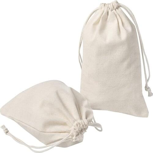 Linen Packaging Bag with Adjustable Drawstring Mouth Reusable Storage for Christmas / Wedding / Party Favors