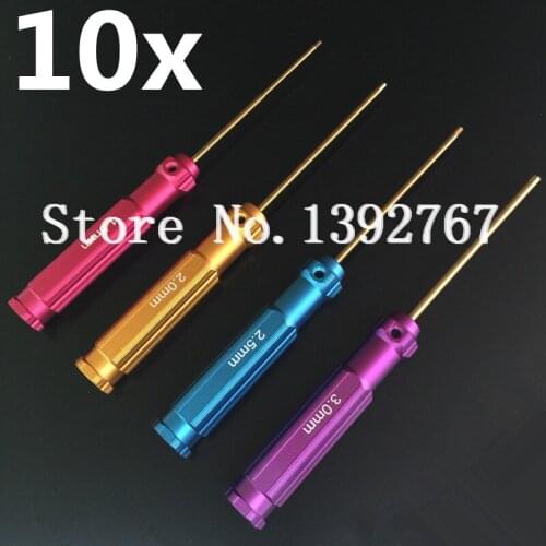 Wholesale 10Sets/lot 4Pcs Tools Kit Hex Screw Driver 1.5MM 2.0MM 2.5MM 3.0MM Colorful For RC Car Helicopter