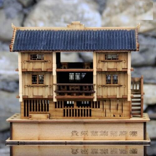 Chinese minority national architecture model kit Classic Miao Stilted buildings DIY wooden model kits