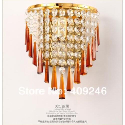 Modern Luxury K9 Crystal Wall Lamp Gold/Silver Bedroom Decorative Lighting For Hotel Bedside