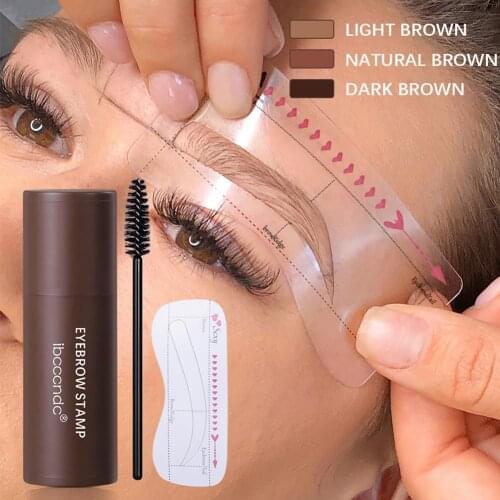 New Natrual Eyebrow Stamp Shaping Makeup Set Waterproof Brow Powder Eye Eyebrow Stick Hair Line Contour Eyebrow Pen Brushes Hot