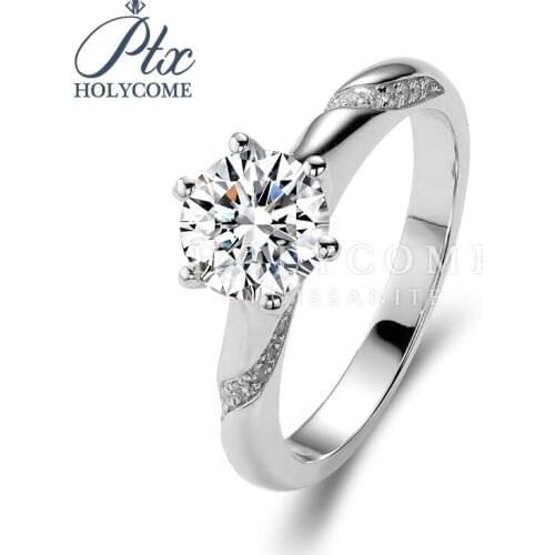 Classical Design Moissanite Engagement Ring round cut Diamond 925 Sterling Silver Jewelry Серьги кольцо браслет кольца