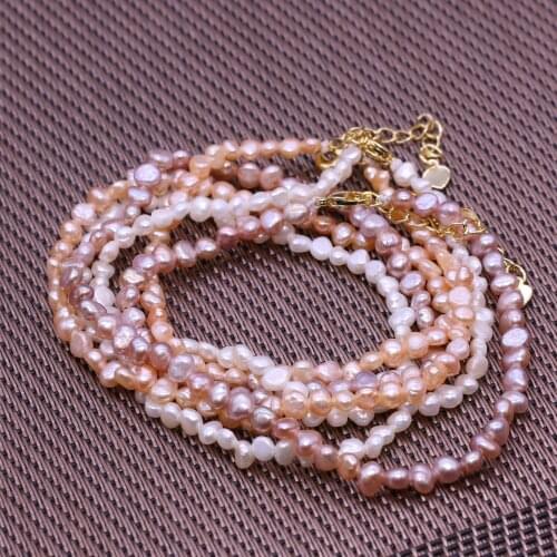 Natural Freshwater Pearl Choker Necklace Baroque Pearls Jewelry for Women Wedding Copper Clasp Chain Necklaces Gift Wholesale