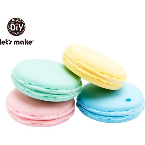 LetS Make Silicone Teethers 1Pc Macaron Teething Beads For Newborn Bpa Free Food Grade Silicone Diy Accessories Kids Chew Toys