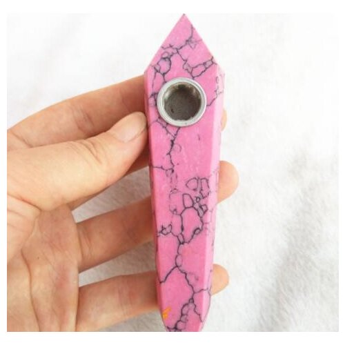 Drop Shipping wholesale Natural Rose Turquoise Crystal Smoking Pipe + strainer quartz stone healing wand Free Shipping X01