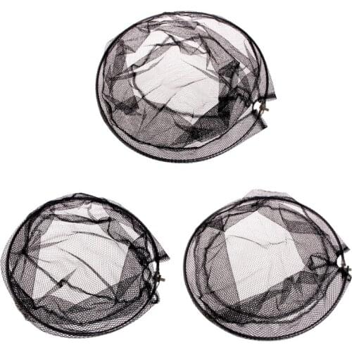Stainless Steel Frame Fishing Folding Net Brail Head Round Mesh Accessories New U2JB