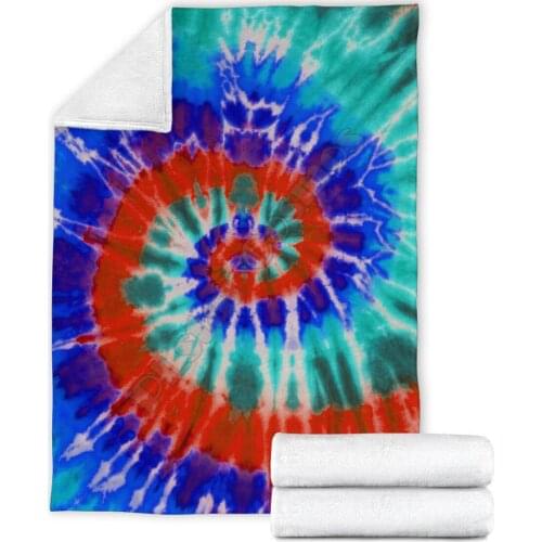 Blue Spiral Tie Dye Fleece Blanket 3D full printed Wearable Blanket Adults/kids Fleece Blanket HOME ACCESSORIES