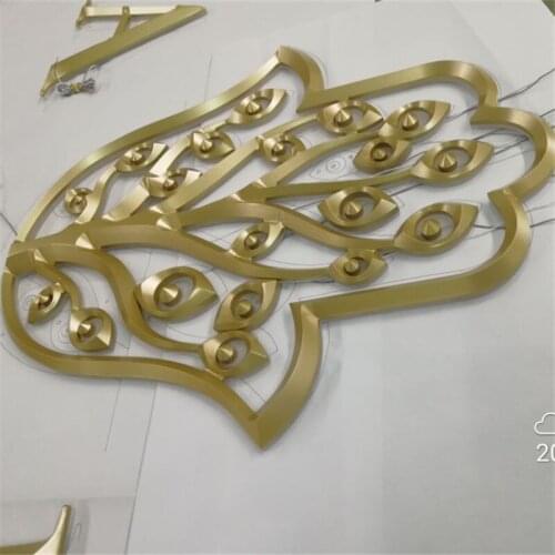 3D Rose Gold Led Letter Premium Polished Advertising Sign Stainless Steel Back Lit Metal Signage