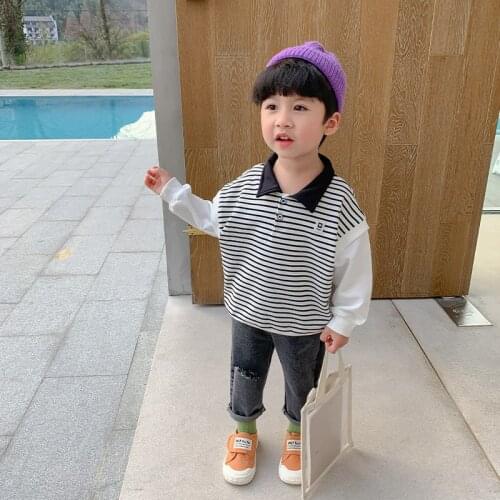 Vintage Stripe Spring Autumn Boys Sweatshirts Jacket Coat Kids Outwear Children Clothes Tops Teenager Gift High Quality