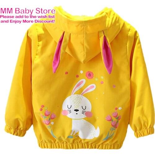 1-6Years Spring Autumn Childrens Clothing Rabbit Jacket Boys Girls Baby Outing Clothes Jacket Children Zipper Cardigan Jacket