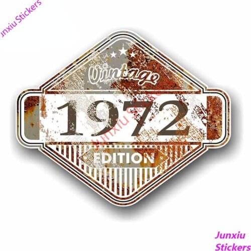 Rusty Patina Aged Vintage Edition Year 1972 Design Vinyl Car Sticker for SUV Window Bumper Trunk Scratch-Proof Decal PVC13x11cm