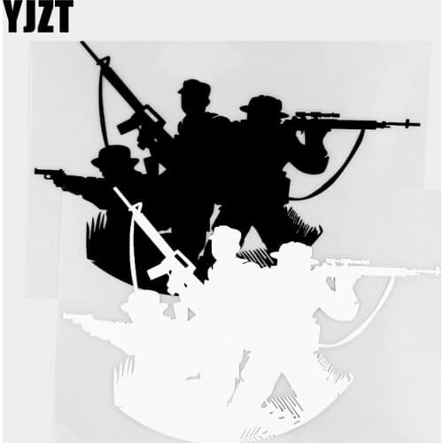YJZT 12.7×17.0CM Special Forces Car Sticker Soldier Poster Sniper Vinyl Decal Decoration Black / Silver 20C-0374