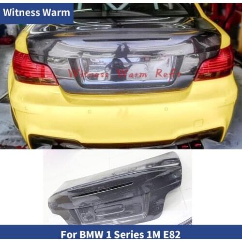 Carbon Fiber Rear Trunk Boot Cover Wings Lip for BMW 1 Series E82 1M Coupe Trunk hood Tail cover Only 2008 - 2013 Car-Styling