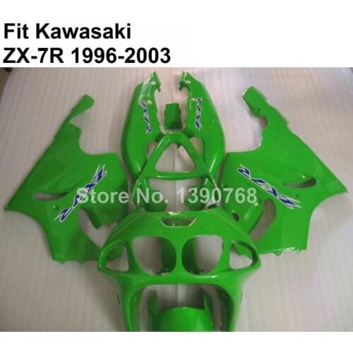 Green Free customize for Kawasaki fairings ninja ZX7R 1996-2002 2003 bodywork fairing set ZX7R 96-03 VT97