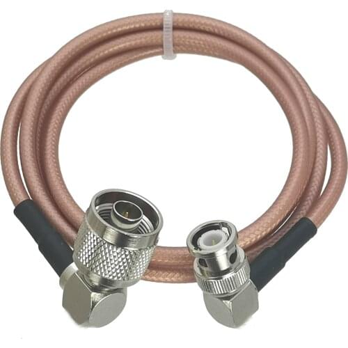 1Pcs RG142 N Male Plug Right angle to BNC Male Plug Connector Right angle RF Jumper pigtail Cable 6inch~10M