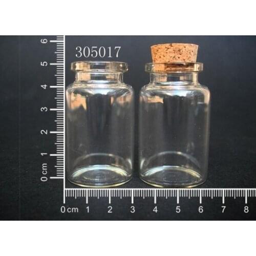 10 pcs 20ml 30x50mm Small Clear Glass Bottle Vial Pendant With Cork and Hook For Wedding Holiday Decoration Christmas Gifts