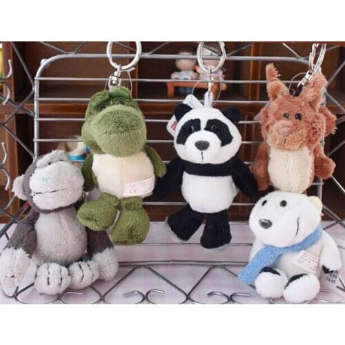 Super cute 10pcs 10cm cartoon bear animal plush little doll bag key chain pendant decoration stuffed toy children baby gift