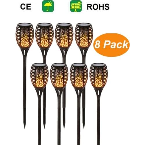 2-8 pcs Solar Flame Flickering Garden Lamp Torch Light IP65 Waterproof Outdoor Spotlights Landscape Pathway Decor Fire Lamp