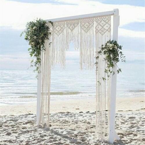 2M/3M Length Handmade Macrame Bohemia Tassel Hanging Tapestry Hand-woven Rope Curtain Fashion Wedding Backdrop Wall