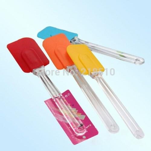 2Pcs/Lot New Silicone Cake Baking Butter Mixing Cooking Scraper Spatula Set Kitchen (Random Color) New Wholesale