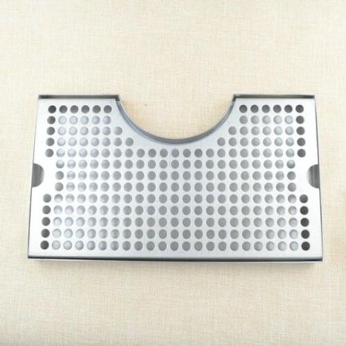 3" Column Cut-Out Surface Mount Drip Tray No Drain, 12"L x 7"W x 3/4"H, SS304, Beer Drip Tray, Kegging Equipment