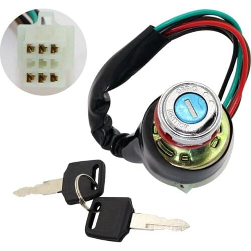 6 Wire 150/200/250cc Quad Dirt Bike Motorcycle Ignition Key Switch with 2 Key