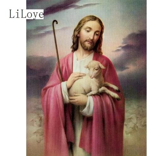 LI LOYE Full drill DIY 5D diamond painting cross stitch religion Drill embroidery Jesus Shepherd Art decor mosaic painting FZ472