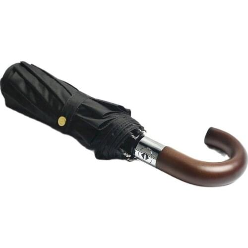 Wooden Handle Automatic Umbrella Sun Women Mens Business Folding Umbrella Double Windproof Large Rain Umbrellas Paraguas SY247